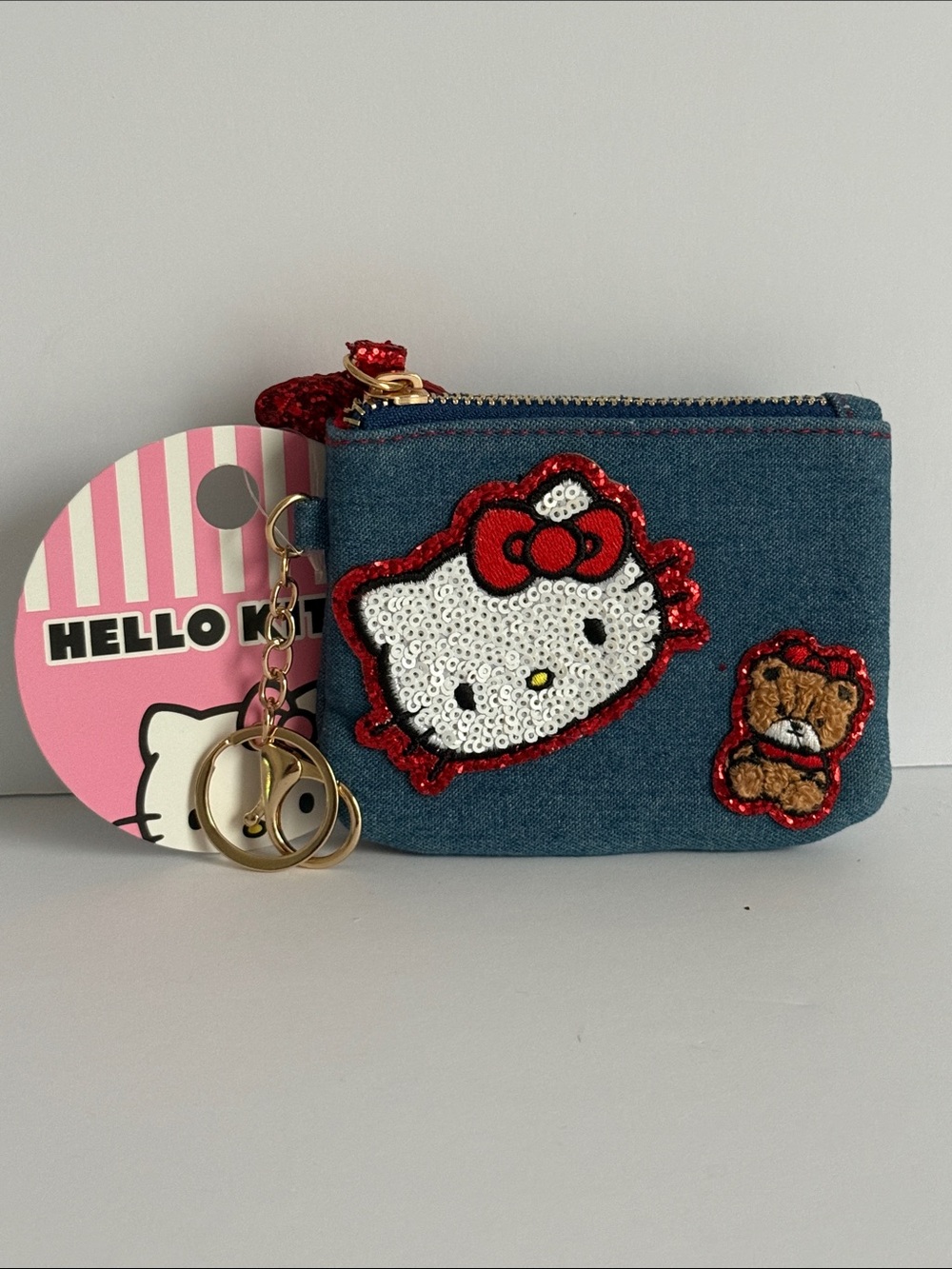 Hello Kitty Denim Blue Coin Pouch